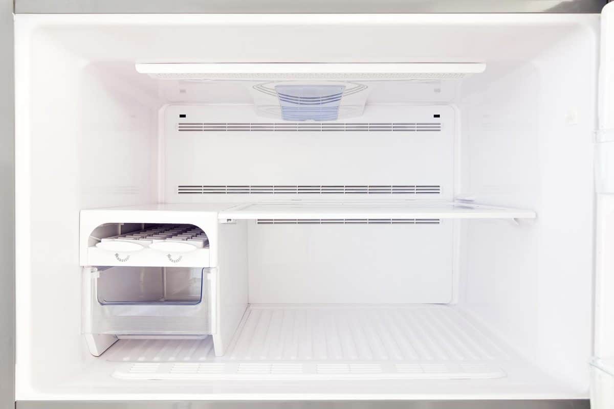 View inside an empty freezer