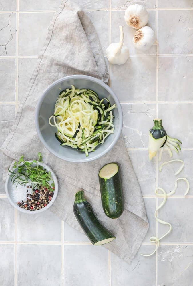 Zucchini zodles vegetable healthy pasta