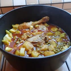 A Mediterranean cuisine using chicken, potatoes and green peas, Can A Dutch Oven Go In The Dishwasher?C
