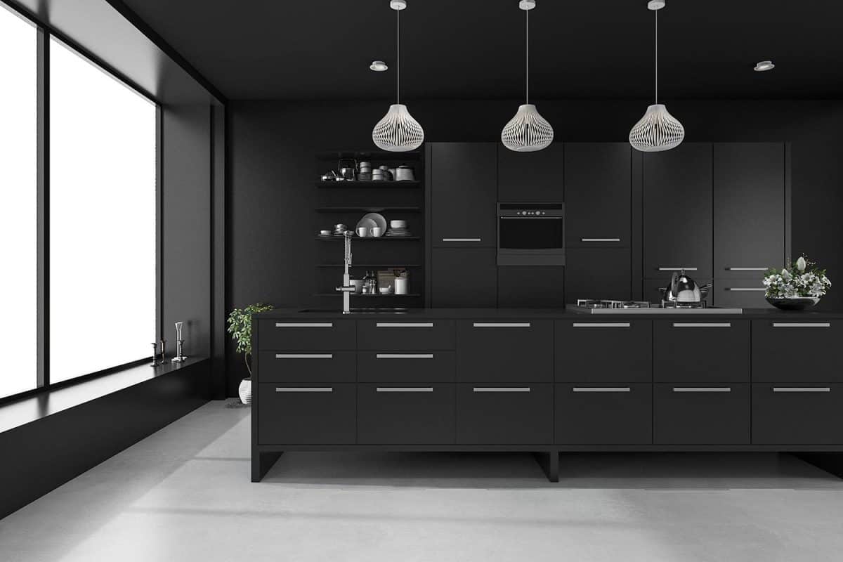 Black modern luxury kitchen