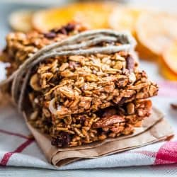 Granola bars with citrus, seeds, peanut butter and dried fruit, How To Make Granola Bars Stick Together - Even Without Sugar!