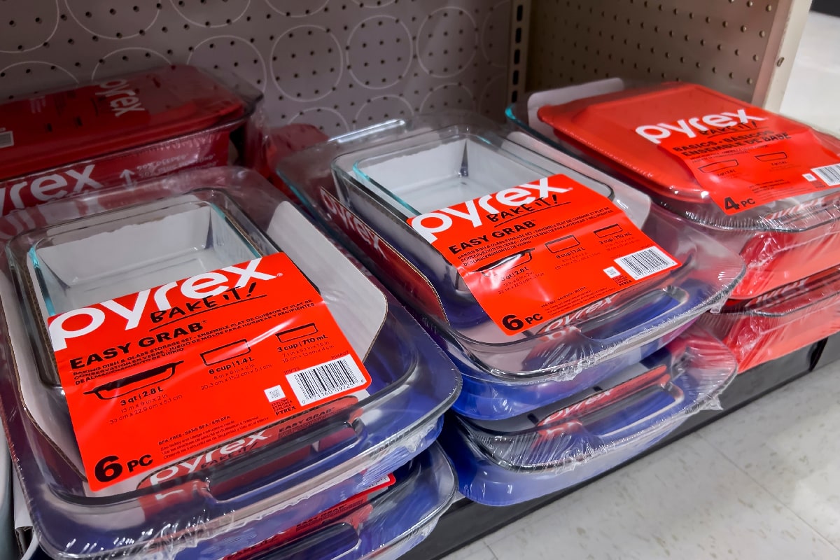 Pyrex products for sale inside a Target retail store