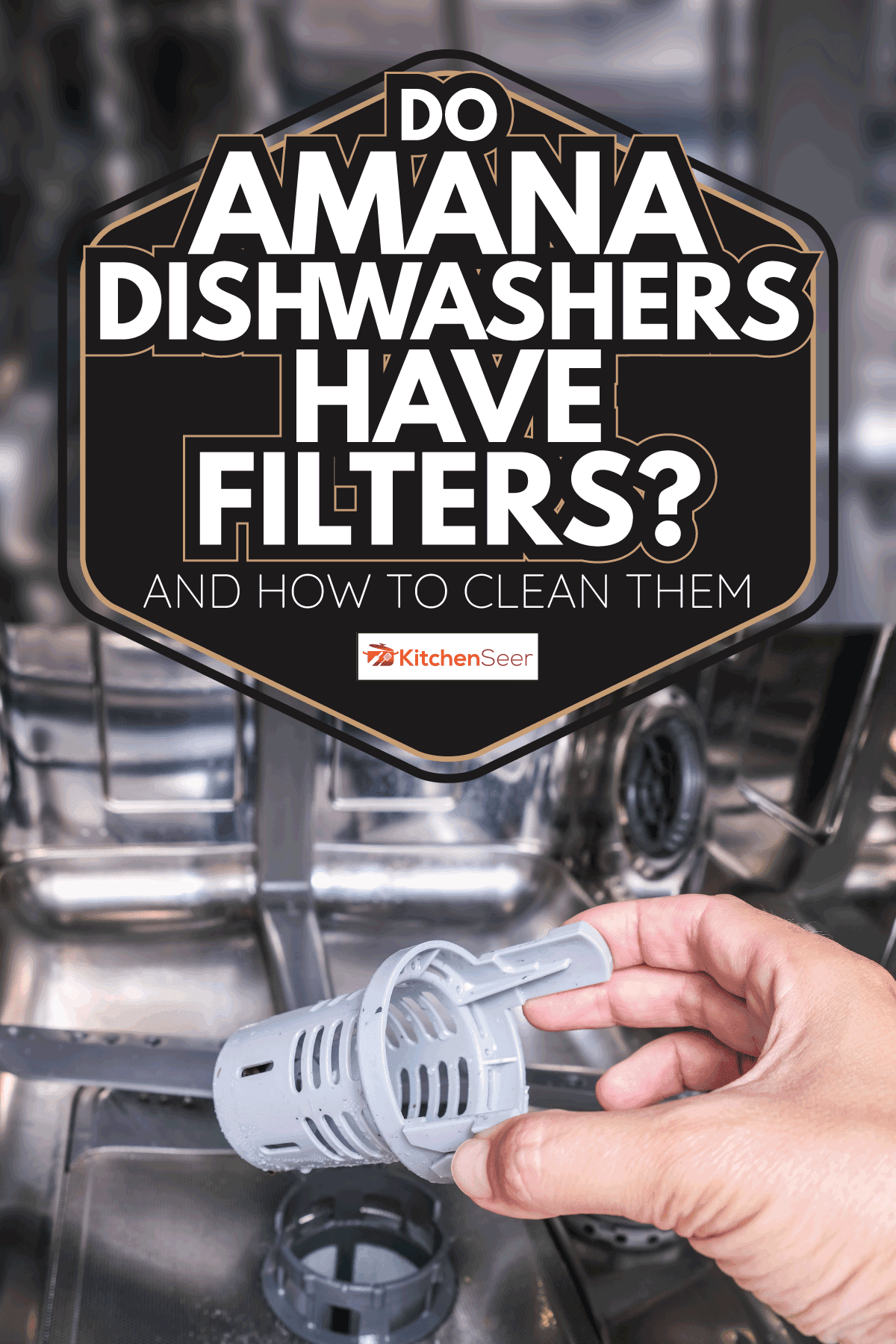 A hand taking out dishwasher filter to clean it. Do Amana Dishwashers Have Filters [And How To Clean Them]