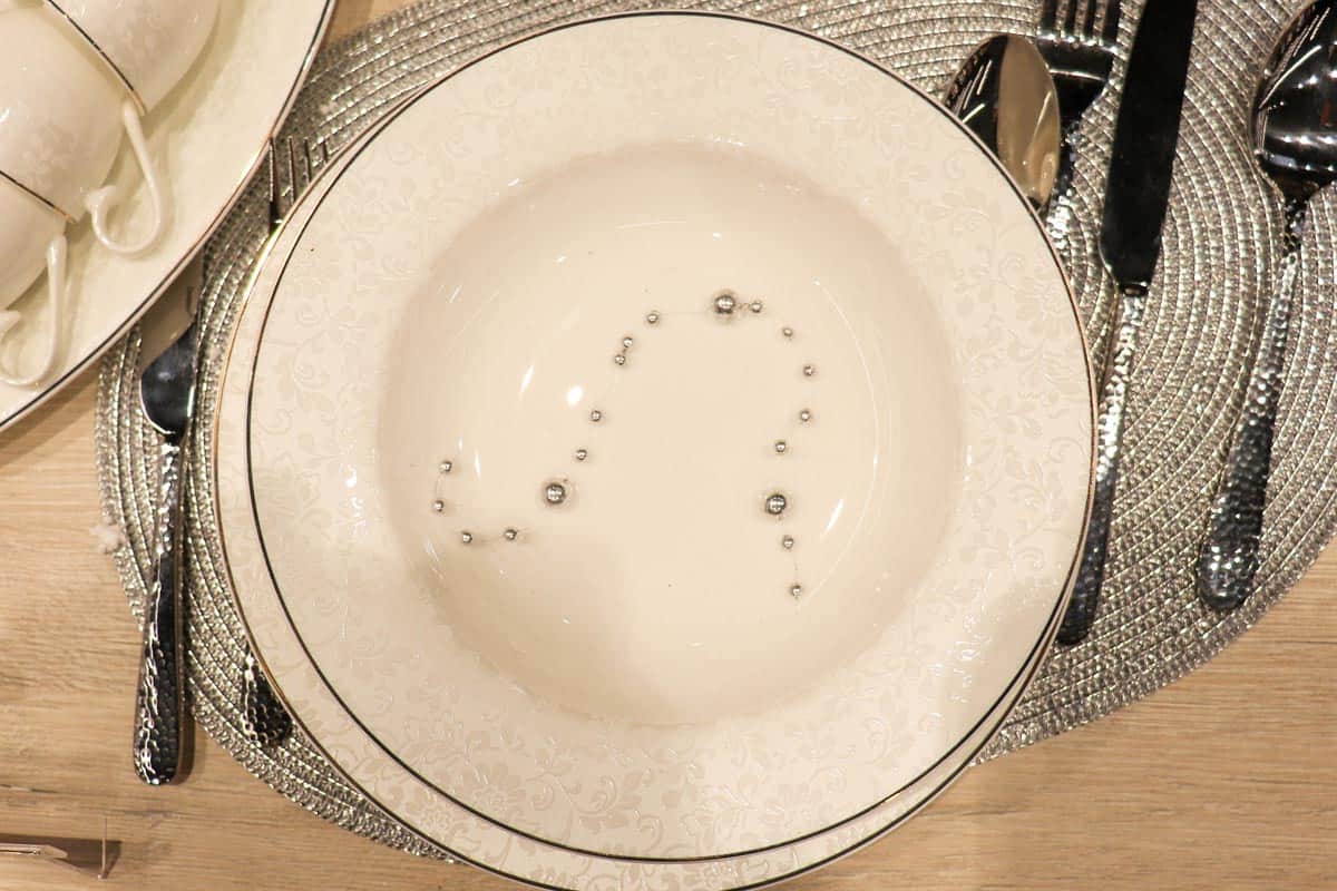 A set of beautiful dishes for a festive table setting