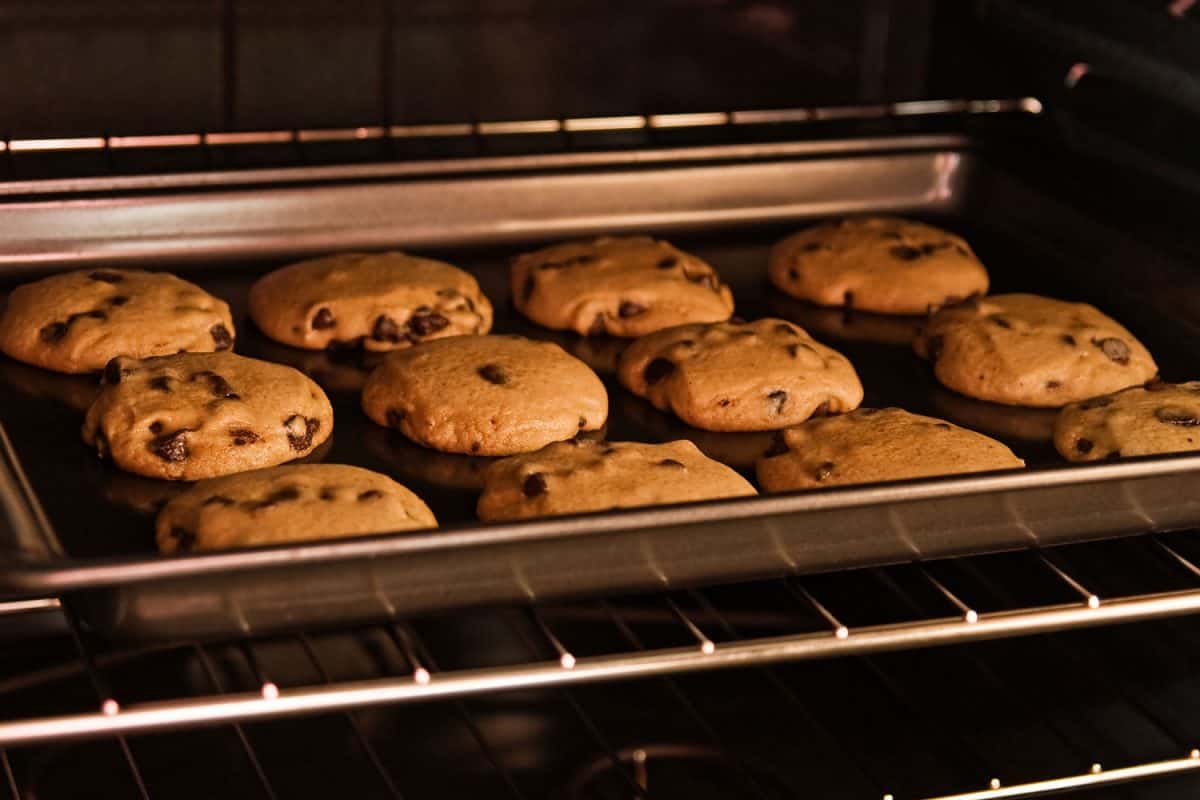 Delicious cookies baking in the oven