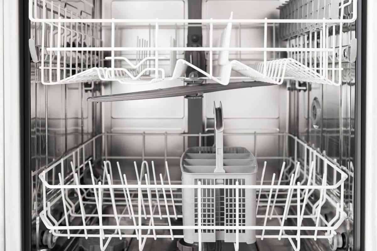 Empty opened dishwasher