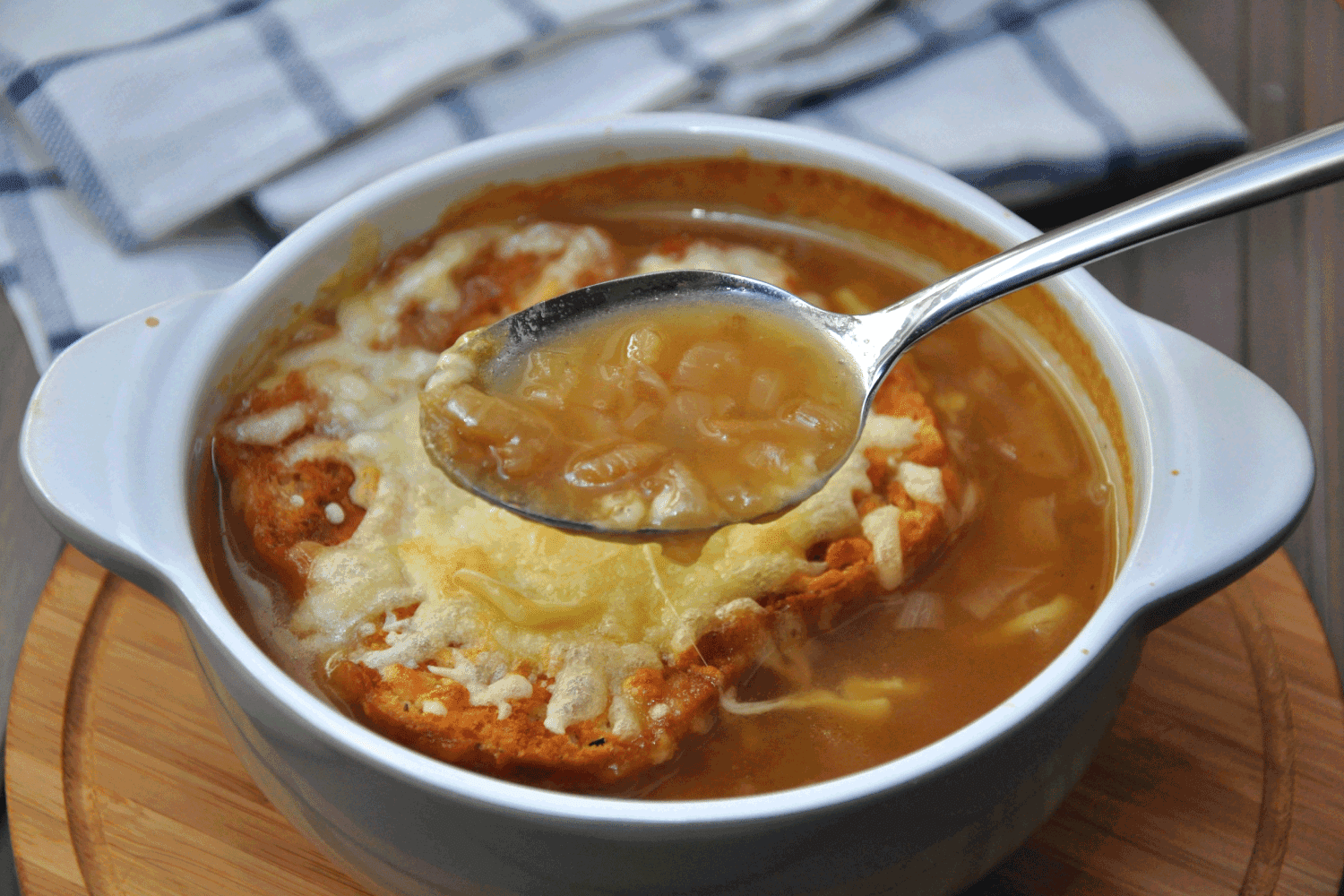 French onion soup in a bowl