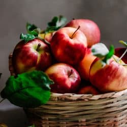 Freshly picked red apples from an apple tree in a wicker basket, Should You Wash Apples Before Storing?