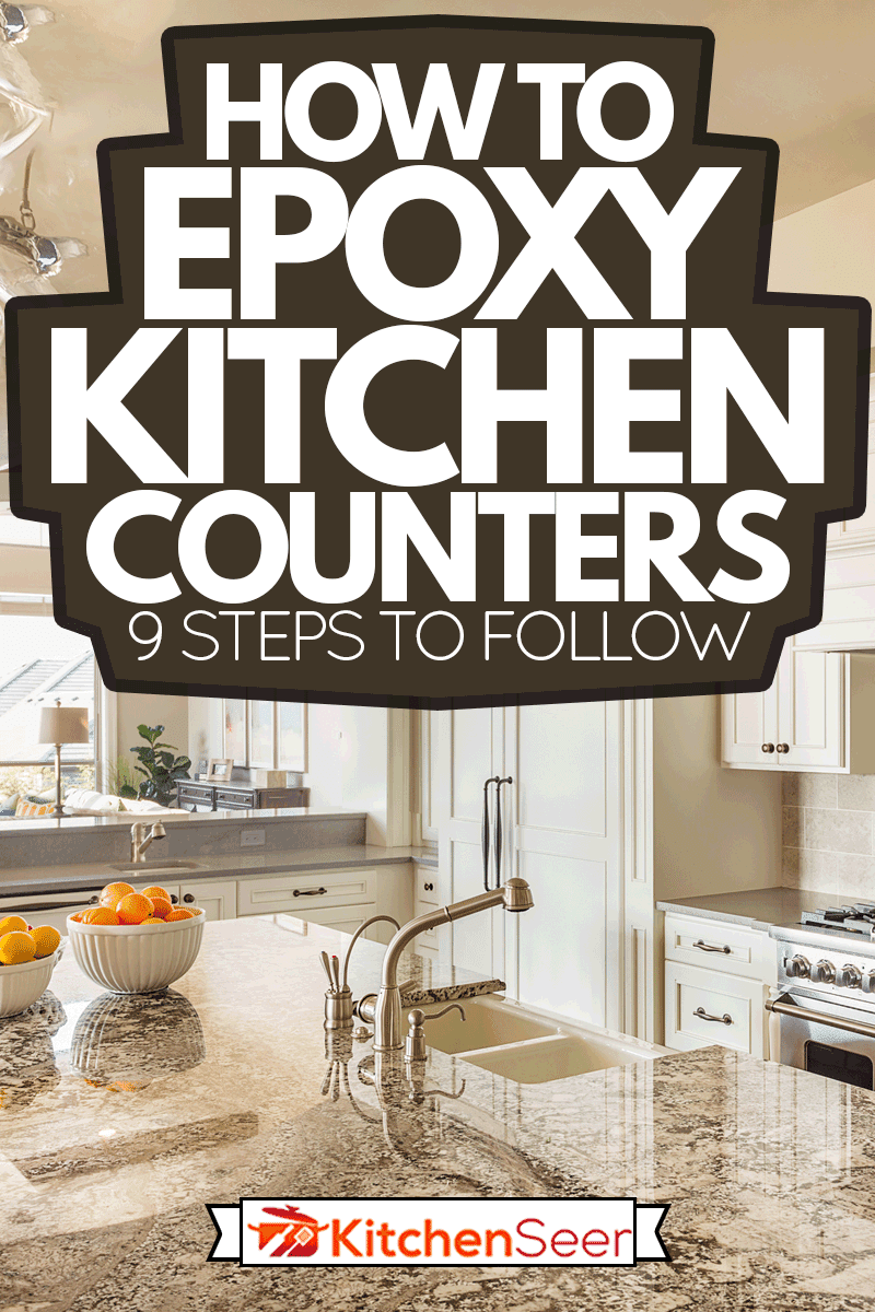 Kitchen with Island, Sink, Cabinetrs, and Hardwood Floors, How To Epoxy Kitchen Counters—9 Steps To Follow