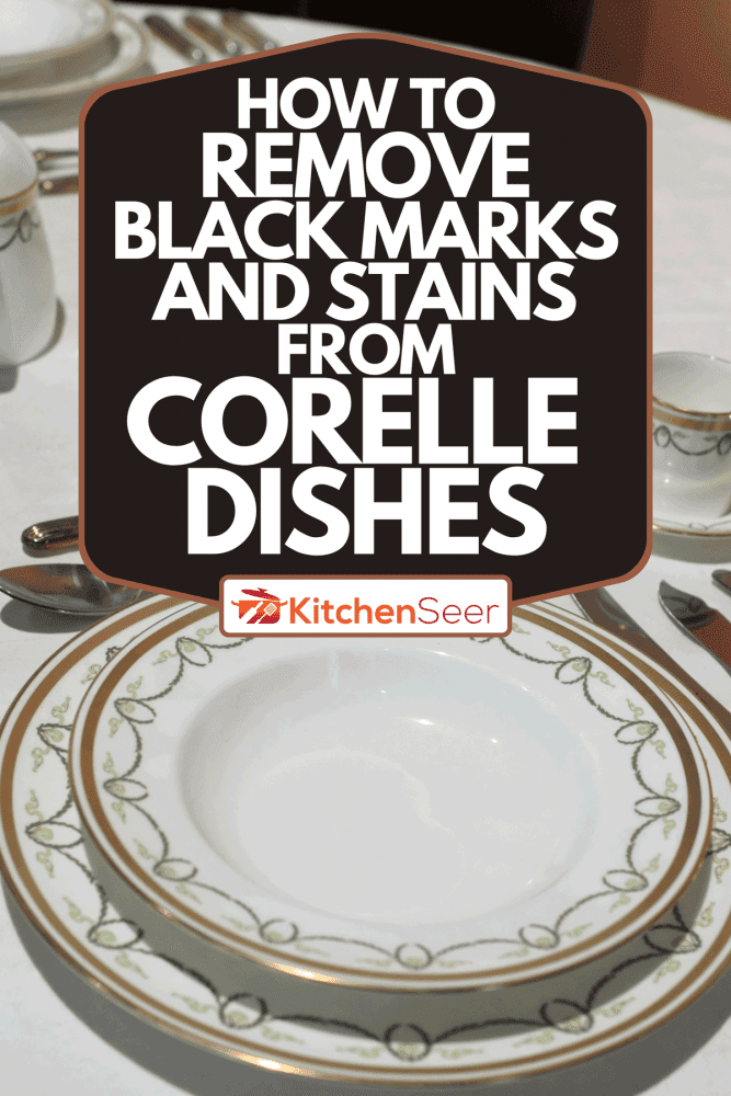 A set of cutlery on the dining table in the restaurant, How To Remove Black Marks And Stains From Corelle Dishes