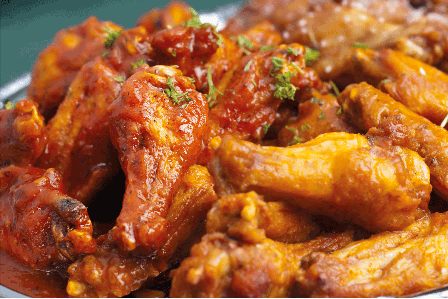 close up photo of hot spicy Buffalo wings