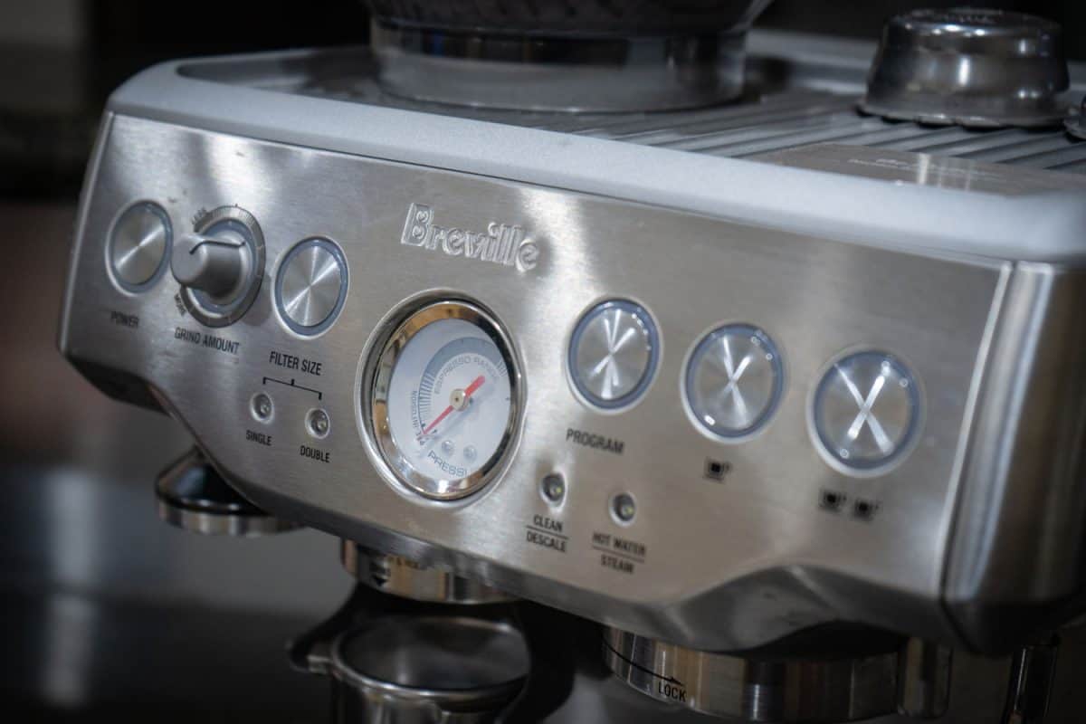 A Breville Espresso Machine with buttons on the side