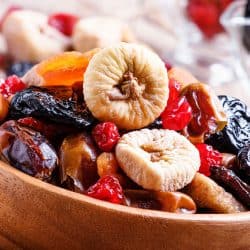 A bowl of dried raisins, grapes and other classes of fruits, Should You Soak Dried Fruit Before Baking?