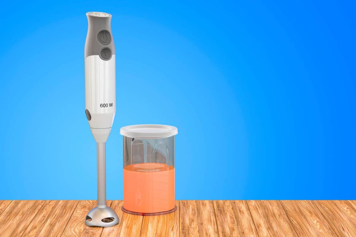 An Immersion blender on the table