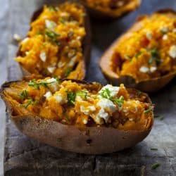 Baked sweet potato with feta cheese and chives, Should You Wrap Sweet Potatoes in Foil When Baking?