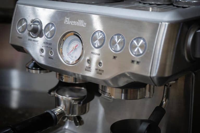 Breville espresso machine on the table, How Often To Clean A Breville Espresso Machine
