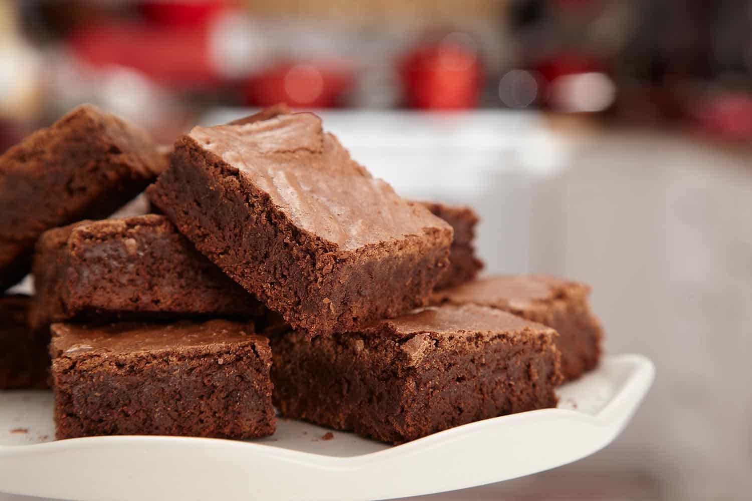 Chocolate brownies on a plate