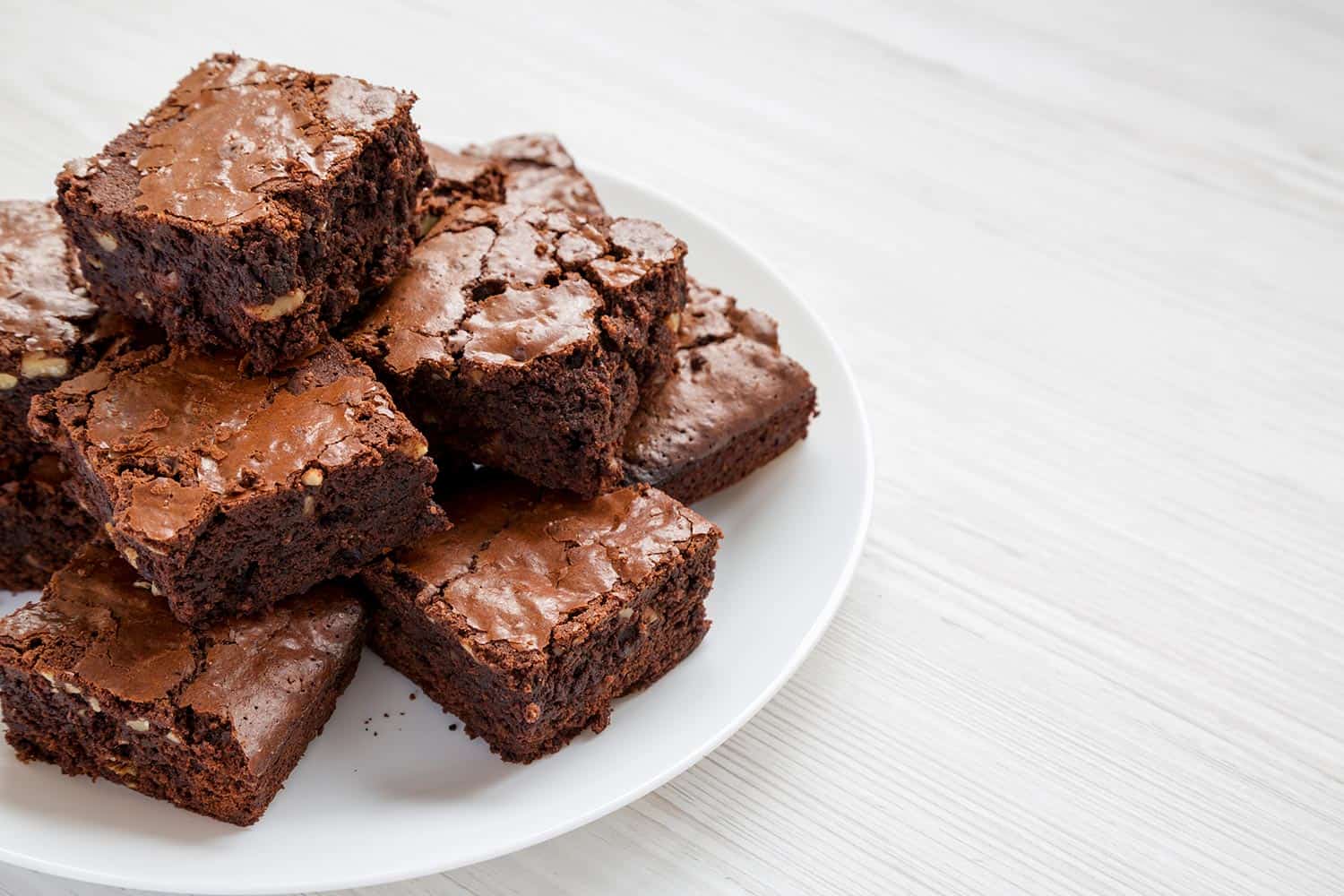 Homemade chocolate brownies on a plate