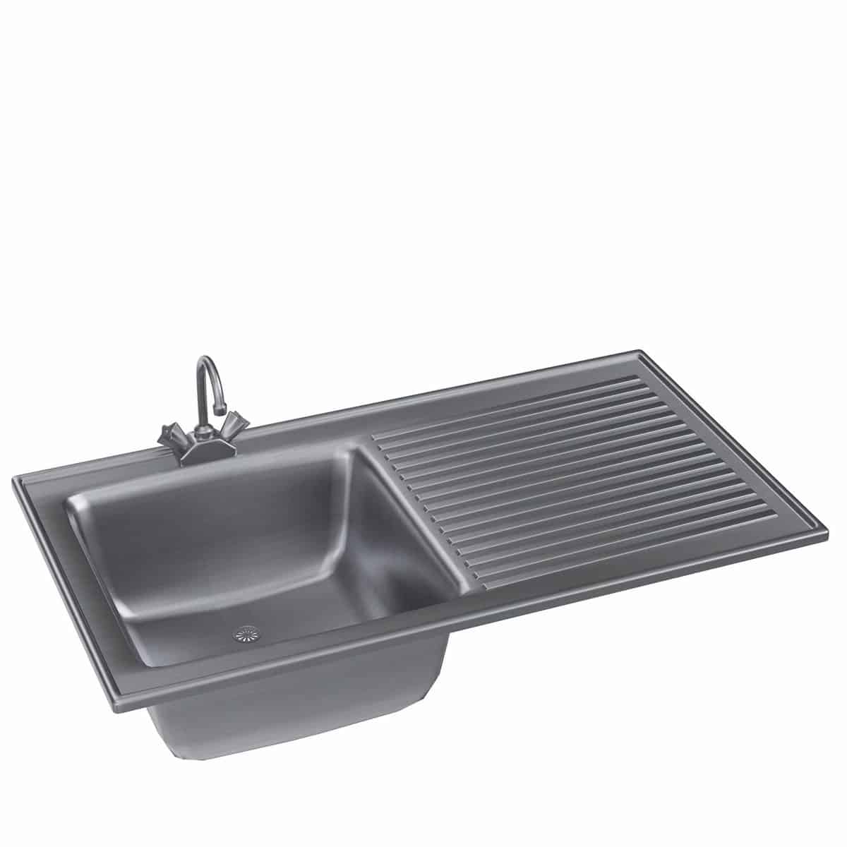 Kitchen sink with drainboard