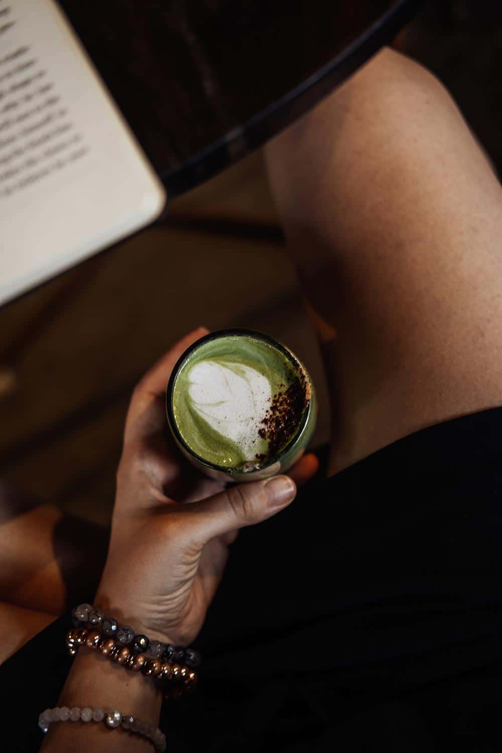 Matcha latte with vegan coconut milk