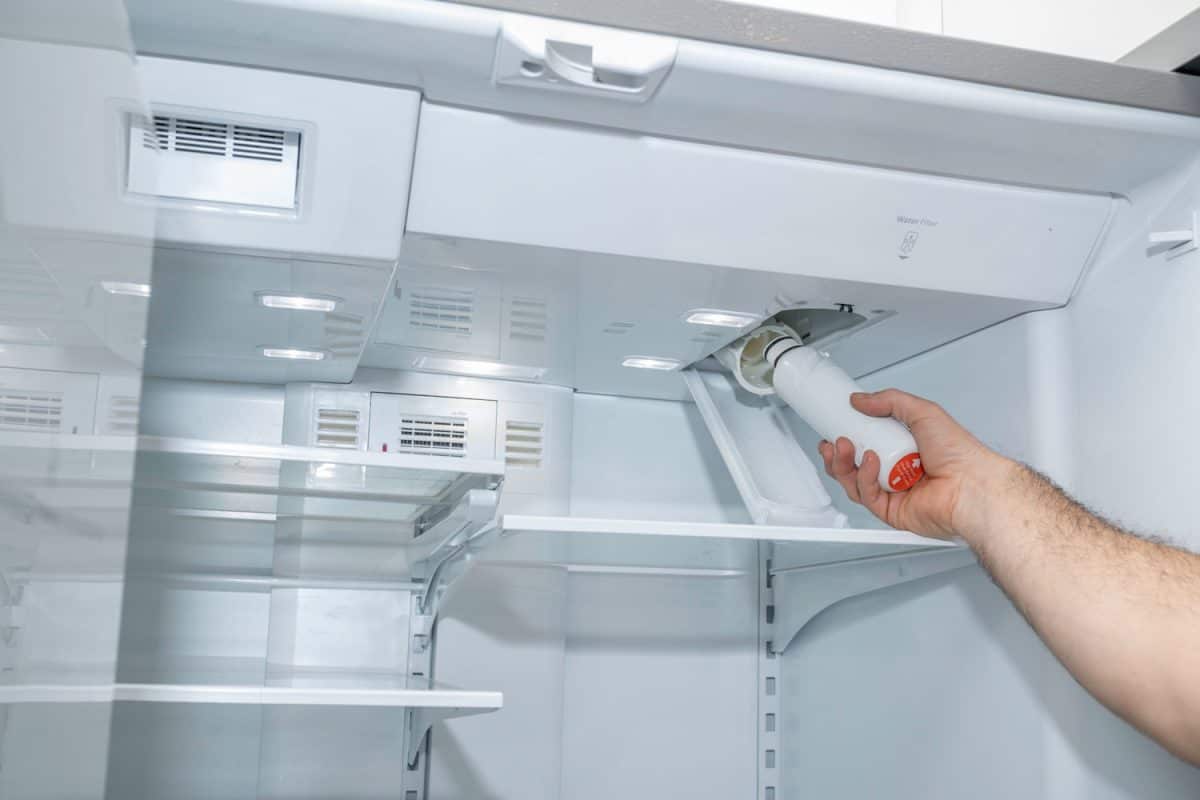 Removing a refrigerator water filter in a modern appliance