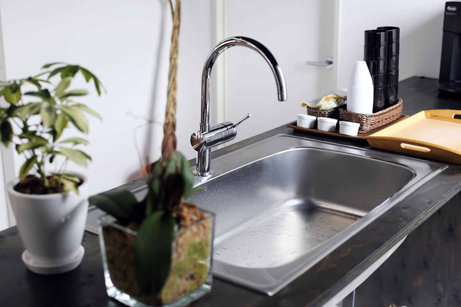 The sink which was installed in the office