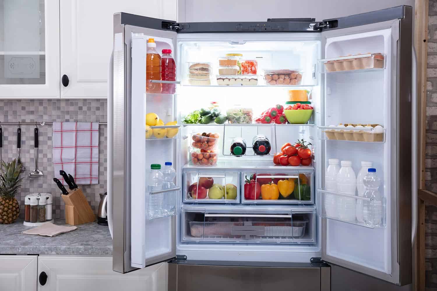 An open refrigerator