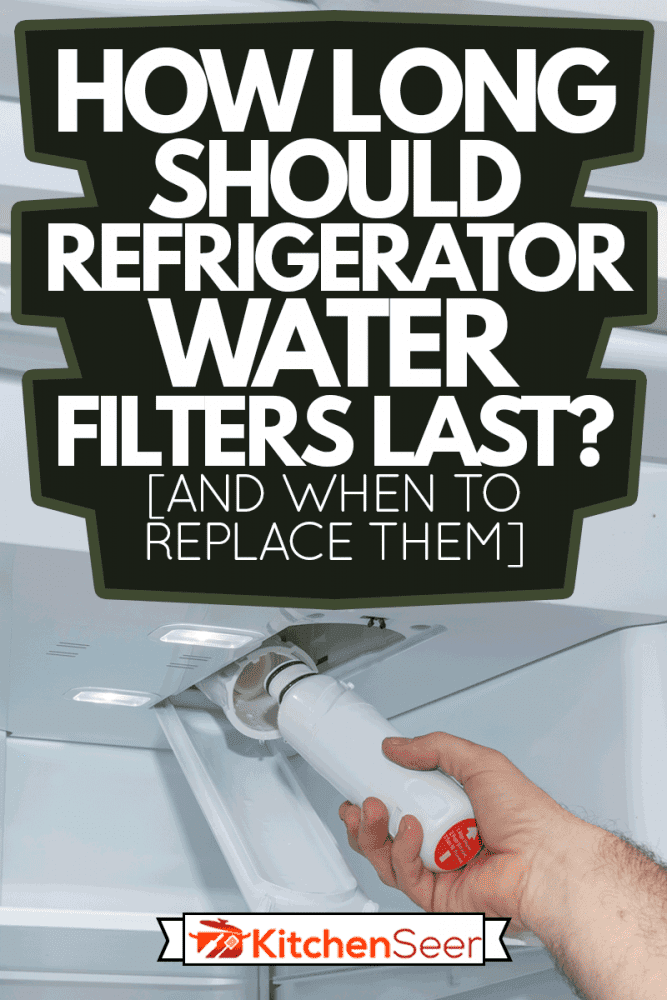 Removing a refrigerator water filter in a modern appliance, How Long Should Refrigerator Water Filters Last? [And When To Replace Them]