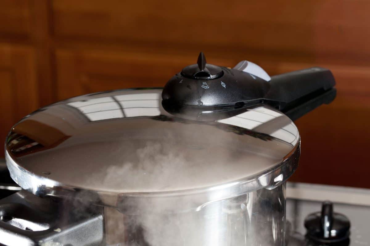 A pressure cooker in the kitchen