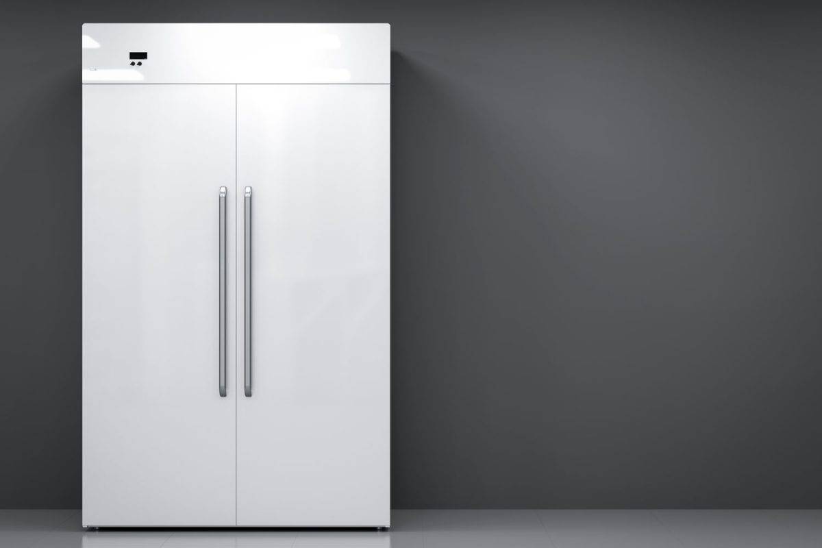 A white double door fridge