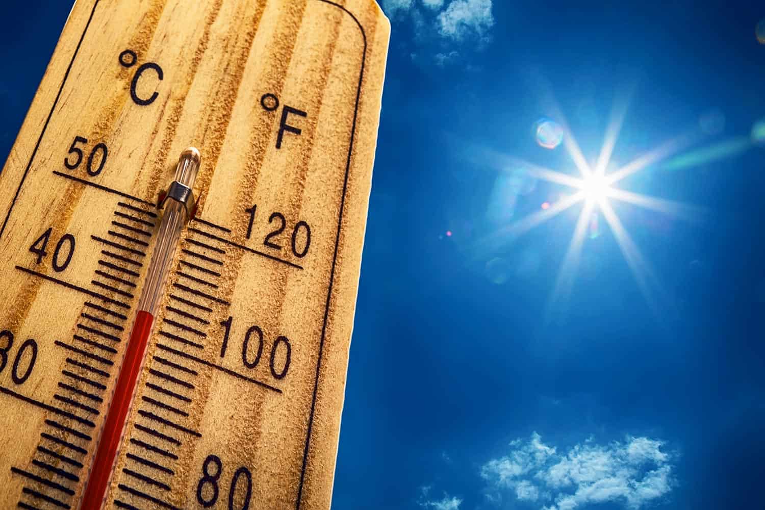 High summer temperatures in degrees celsius and fahrenheit