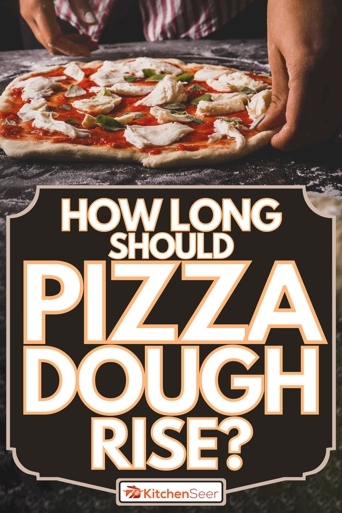 Woman hand making an Italian pizza on a floured surface, How Long Should Pizza Dough Rise?