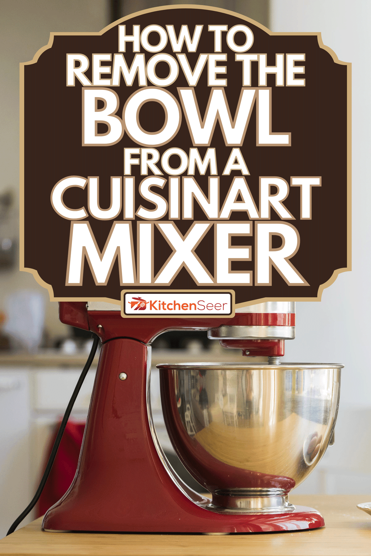 A red stand mixer mixing cream, How To Remove the Bowl From a Cuisinart Mixer