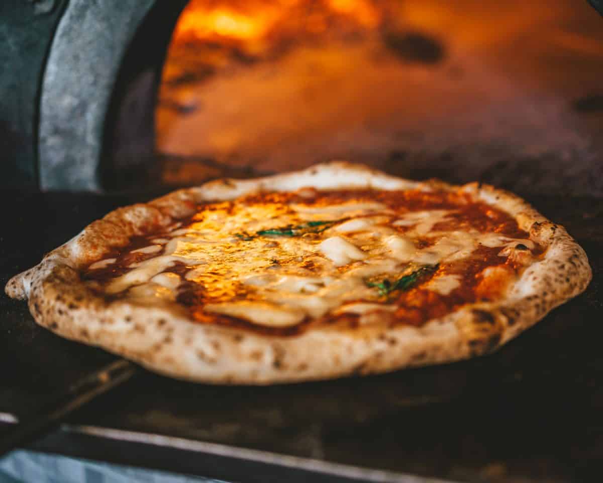 Pizza Margharita Italian Traditional in Stone Wood Oven