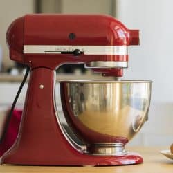 Red stand mixer mixing cream, How To Remove the Bowl From a Cuisinart Mixer