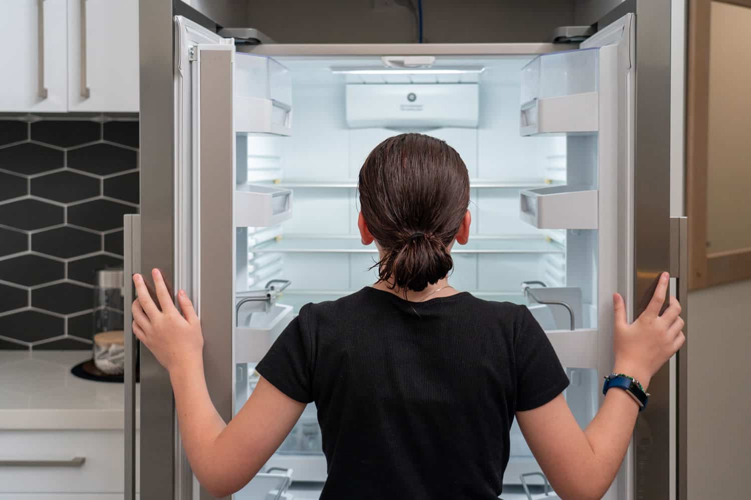 Refrigerator fridge, Looking into empty fridge concept