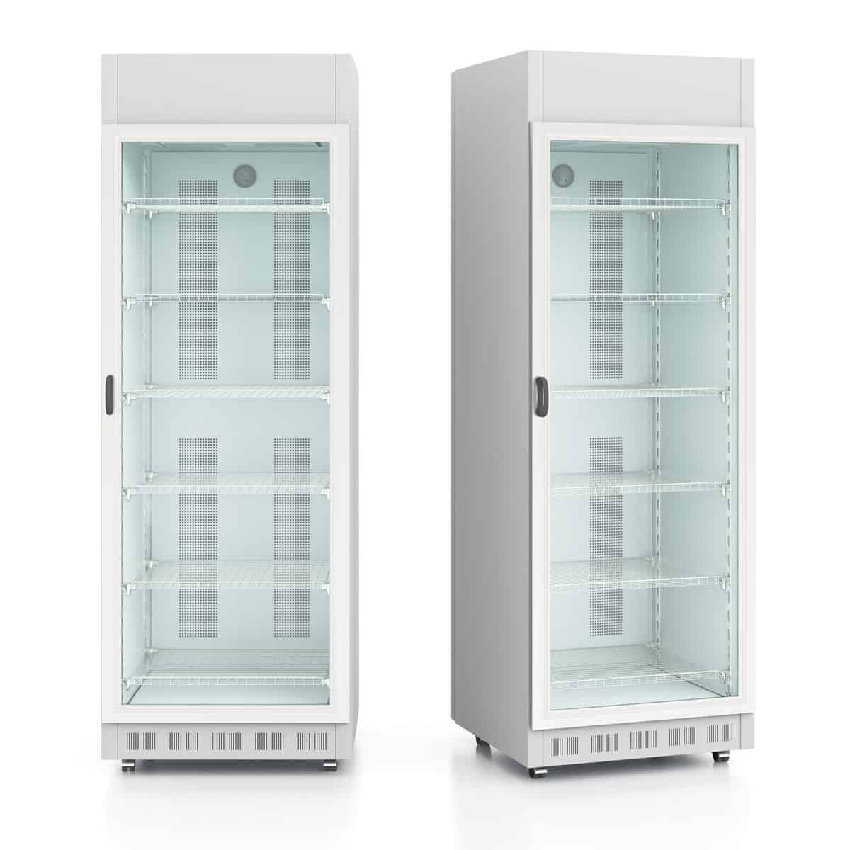 Two refrigerator units on a white background