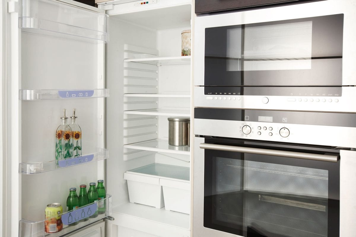 An opened refrigerator