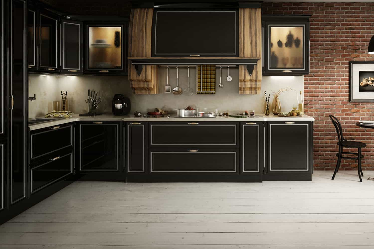 Dark and sleek modern kitchen