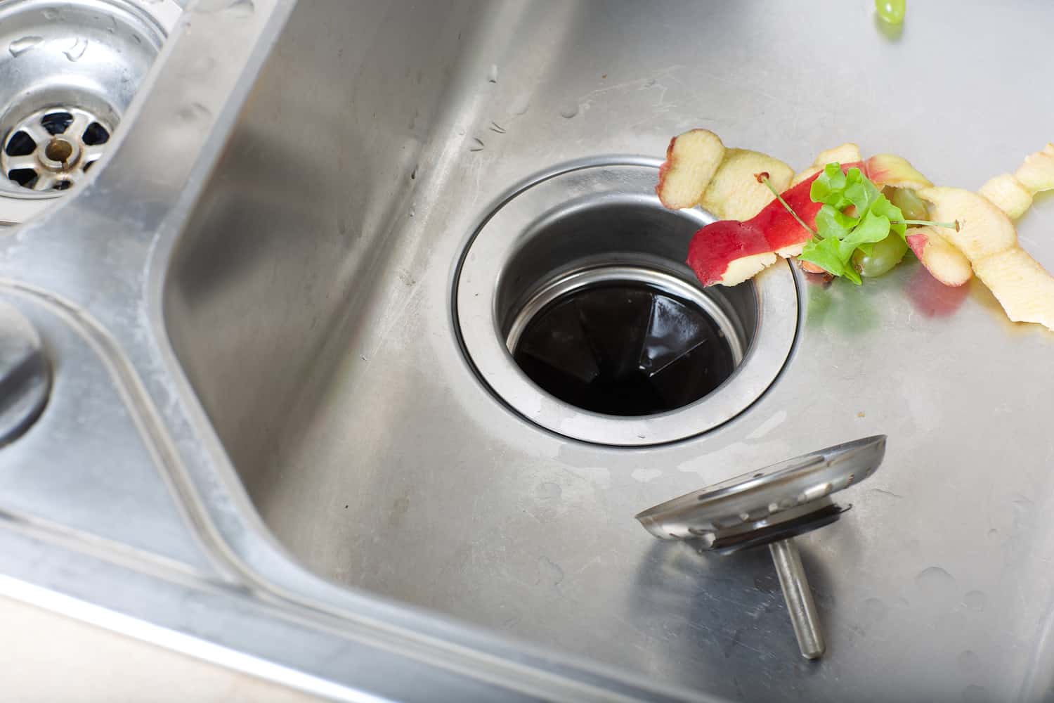 Food waste left in a sink