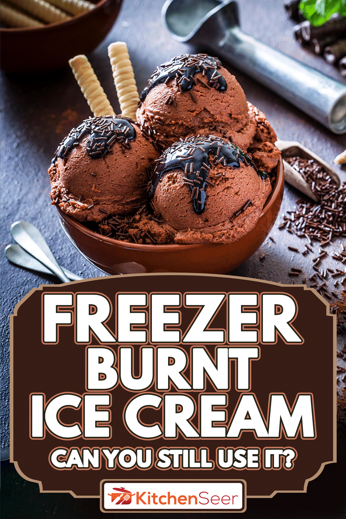 Chocolate ice cream in a glass cup, Freezer Burnt Ice Cream - Can You Still Use It?