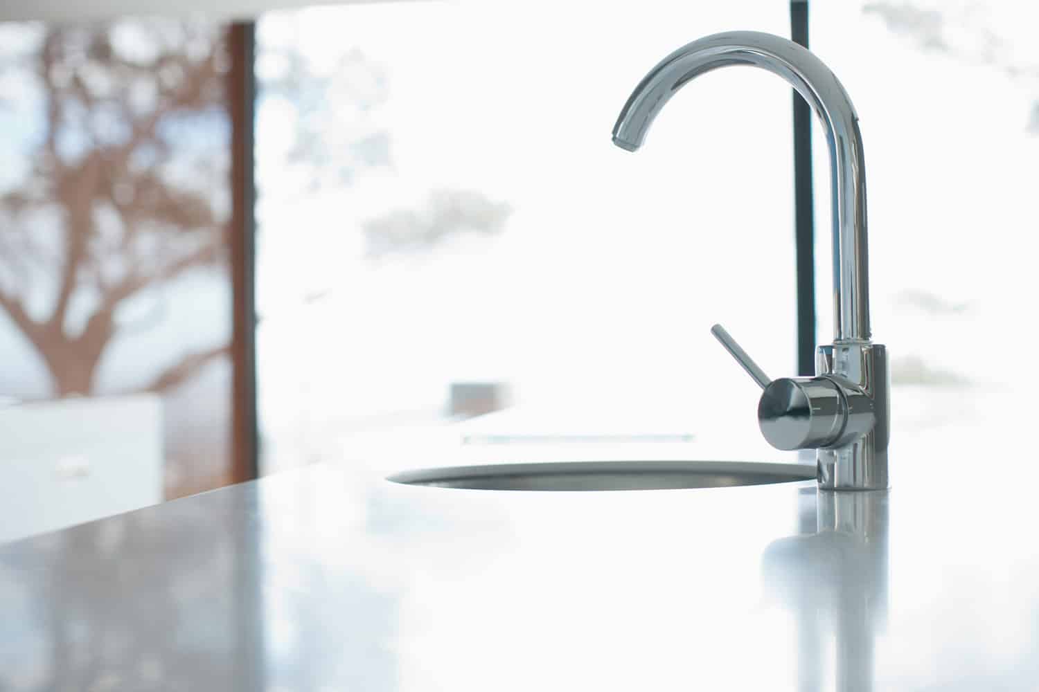 Kitchen faucet in modern home