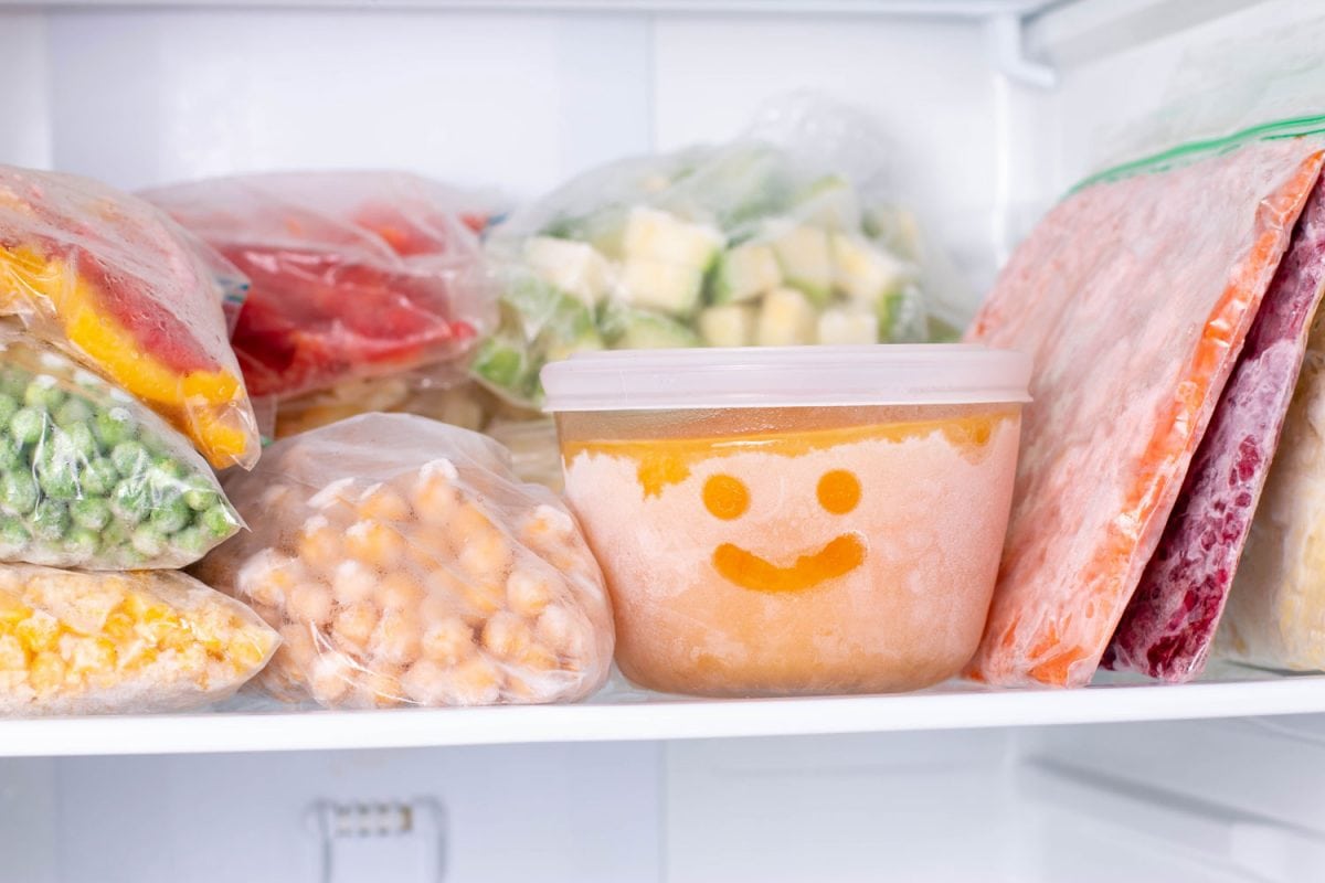 Packed food in the refrigerator