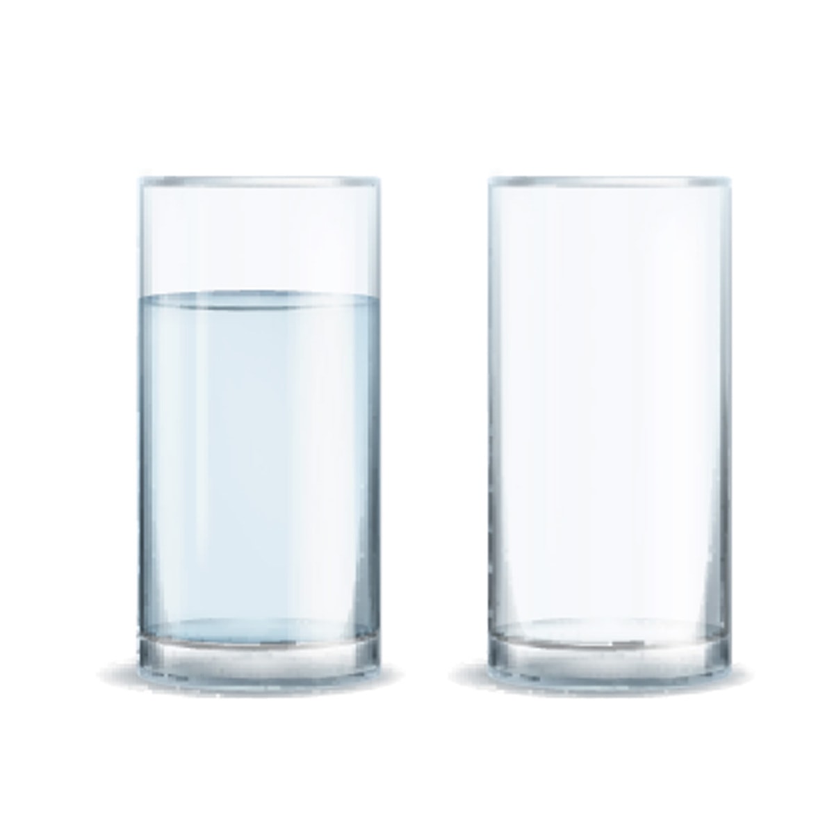 Water glass realistic set. 