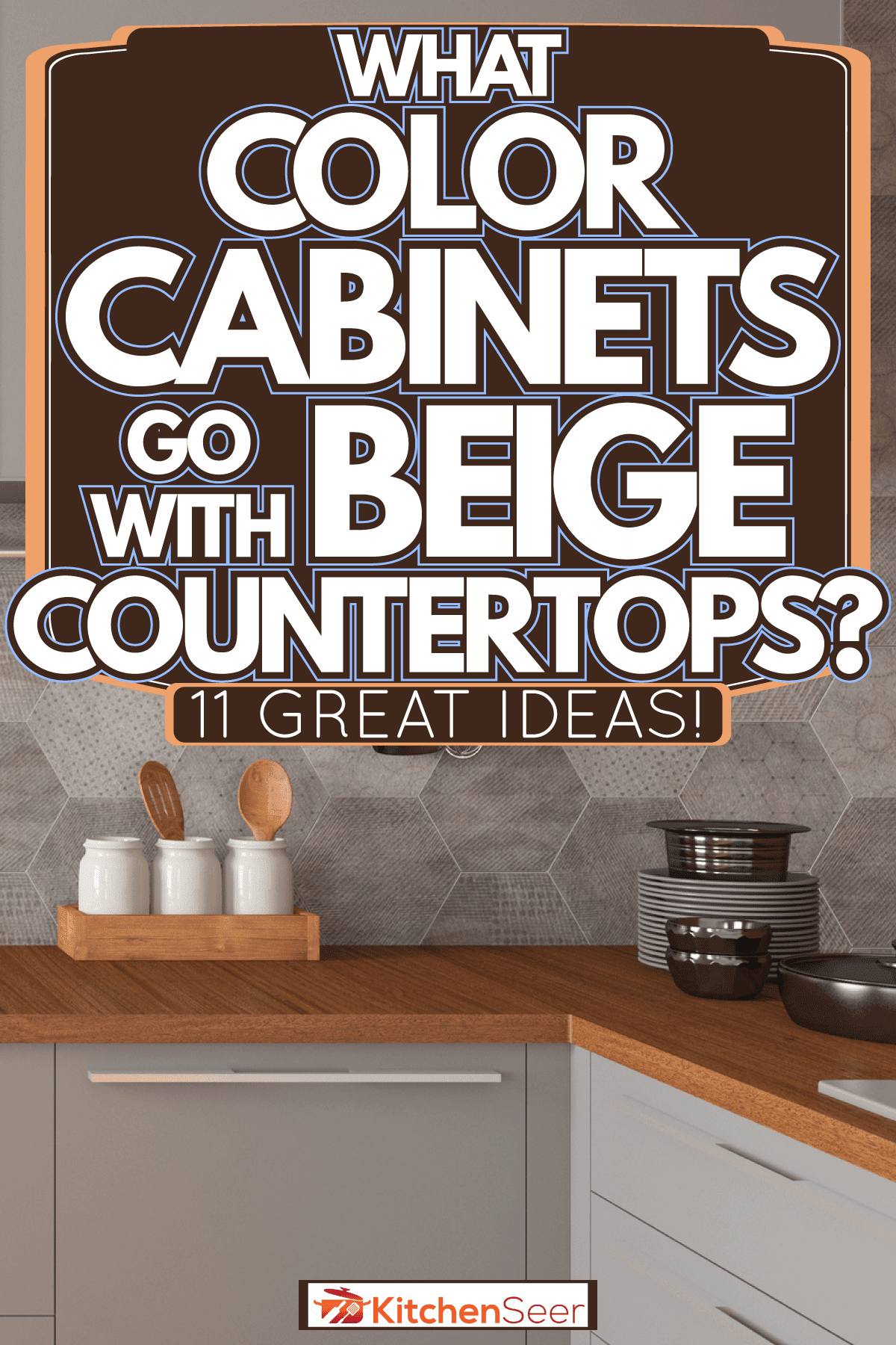 Beige countertops and gray color kitchen cabinet, What Color Cabinets Go With Beige Countertops? 11 Great Ideas!