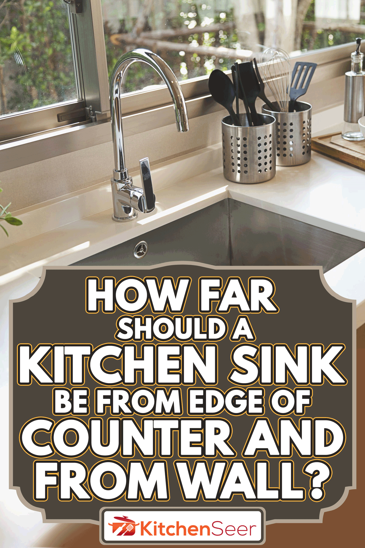 Kitchen sink and faucet on the kitchen, How Far Should A Kitchen Sink Be From Edge Of Counter And From Wall?
