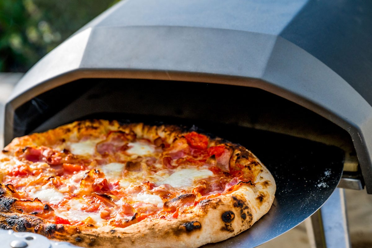 Ooni Oven and the homemade pizza in outdoor