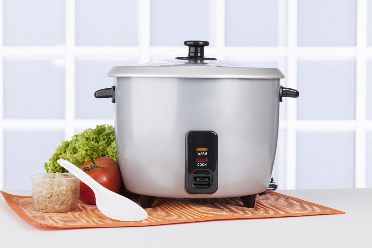 kitchen equipment; Automatic Rice Cooker Gray, Can You Cook Meat In A Rice Cooker? [And How To]
