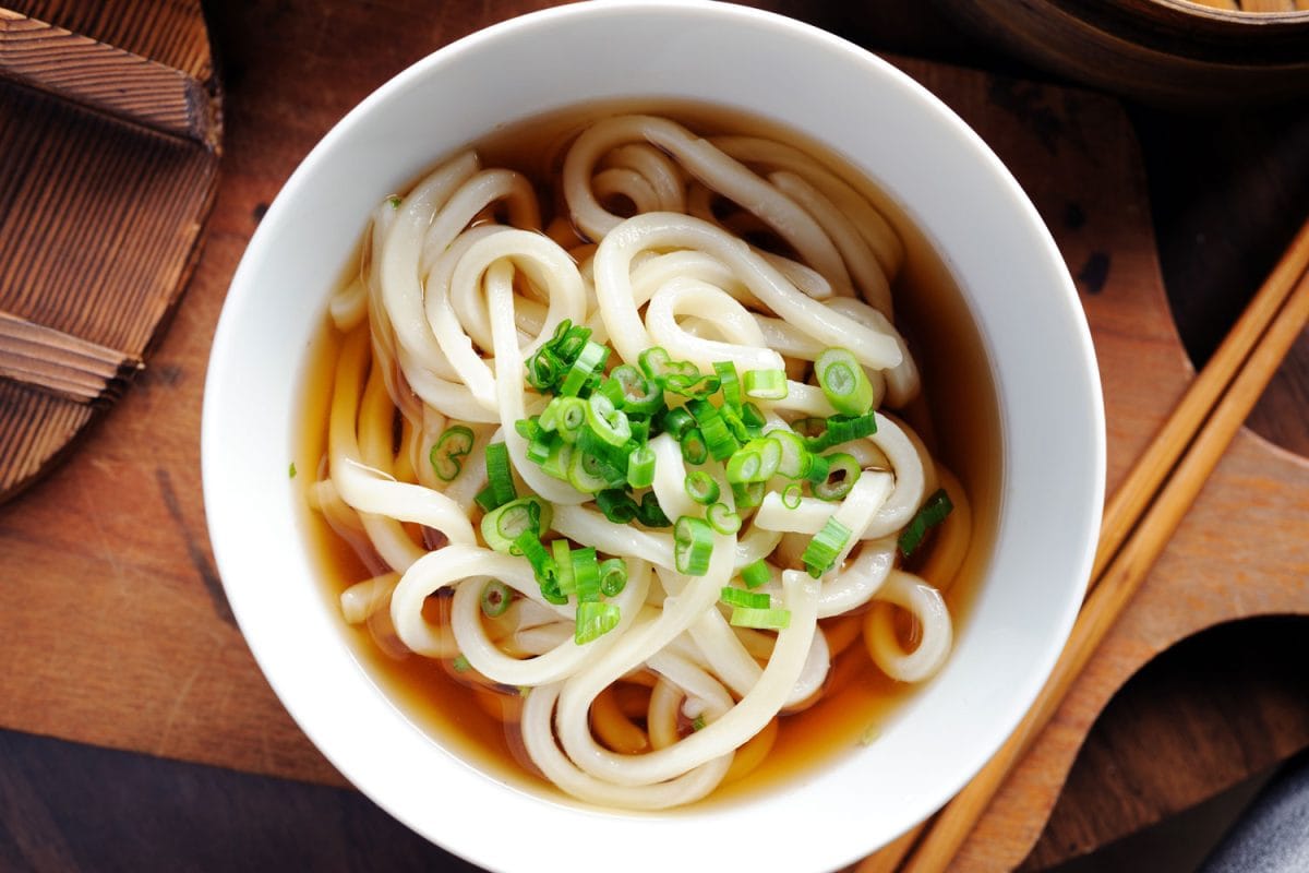 A bowl of Udon noodles