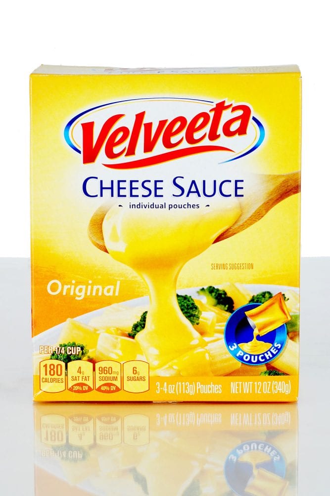 A box Velveeta Cheese sauce